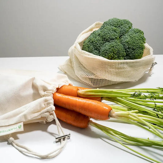 Set of 4 Organic Cotton Mesh Produce Bags
