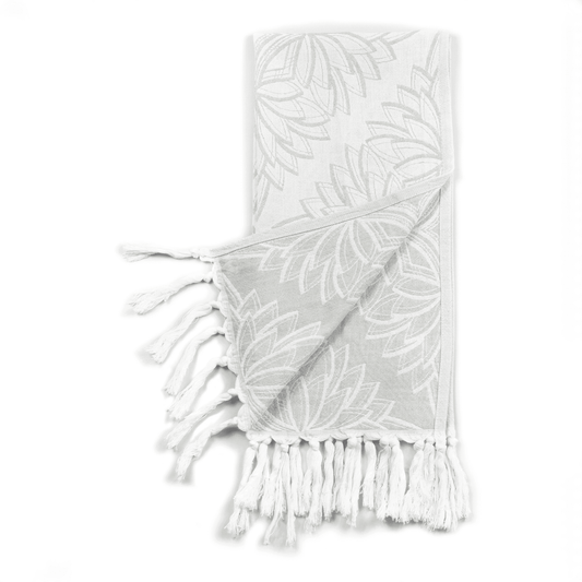Turkish Towels Canada | Hand Towel | Grey + White
